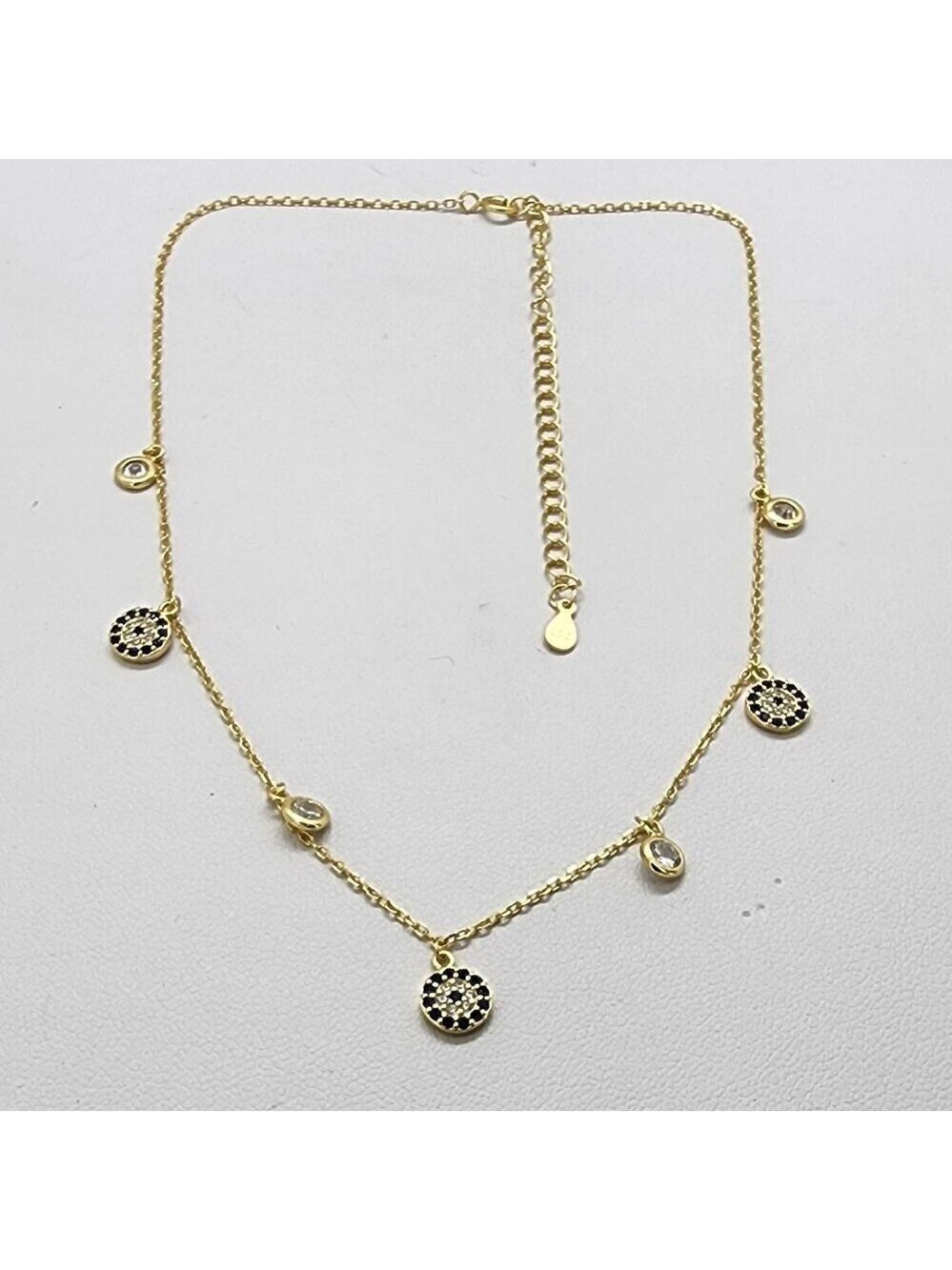 Brand New Sterling Silver 925 Multi Evil Eye Necklace